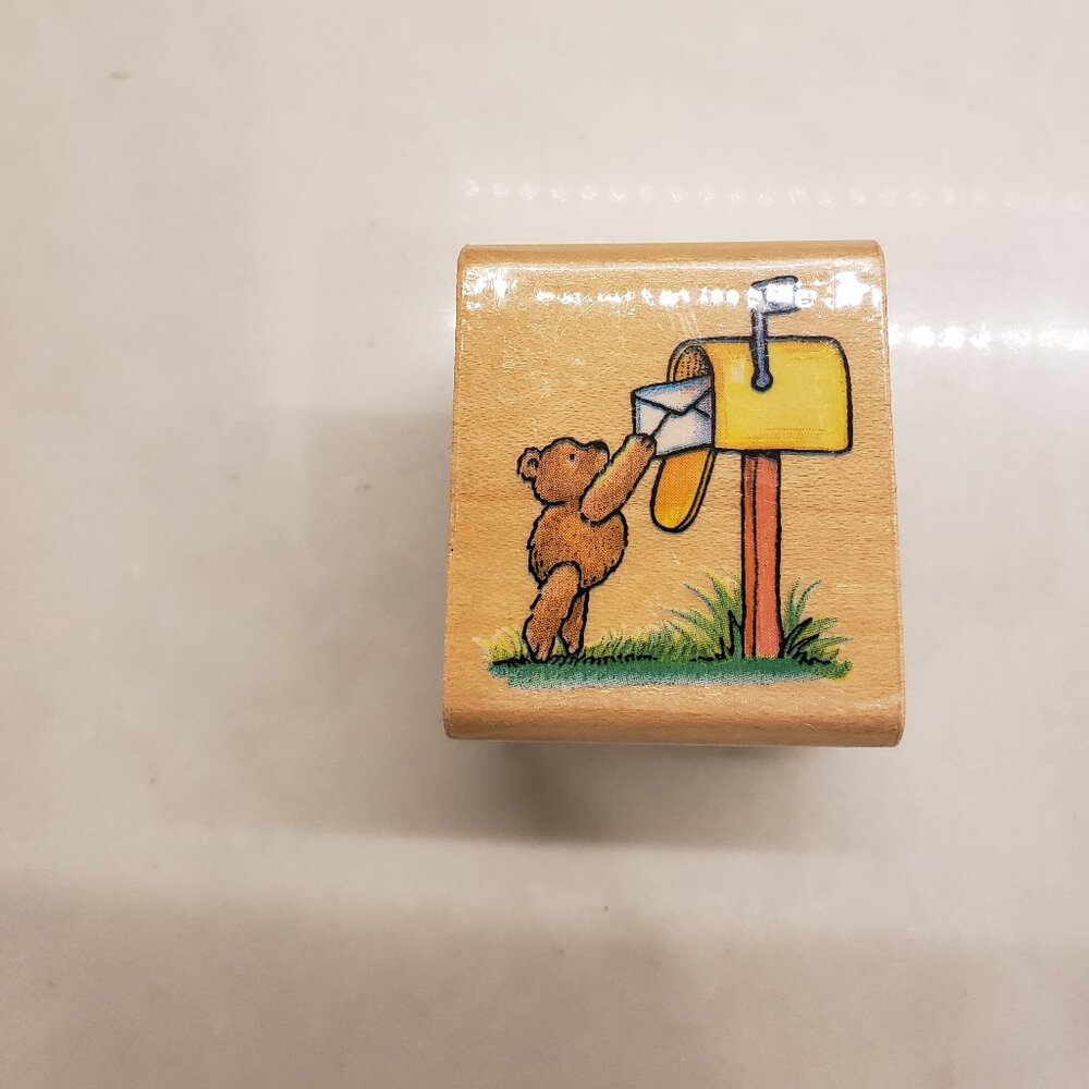 All Night Media 1985 Teddy Bear Mailing Envelope Rubber Stamp 107D